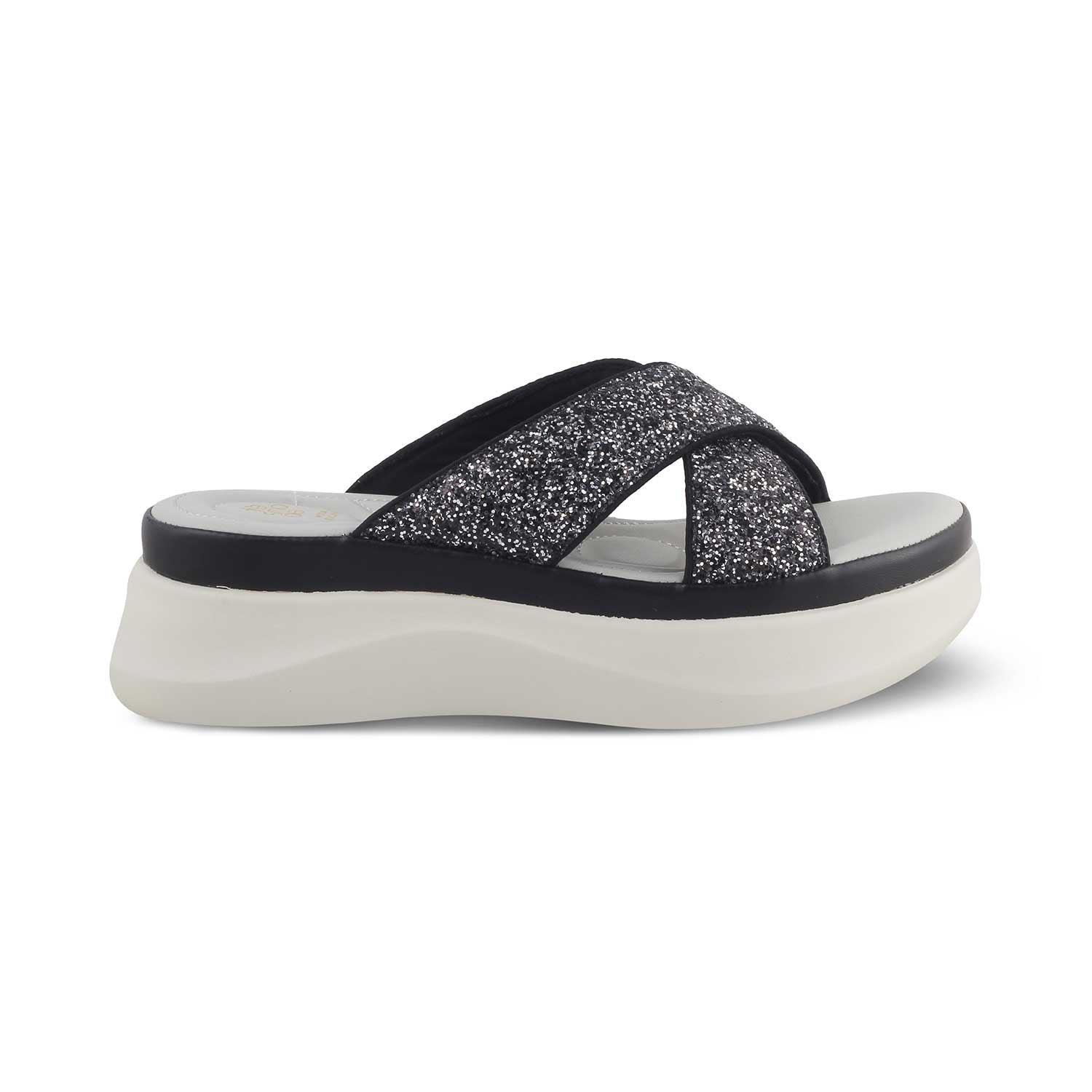 The Tonned Black Women's Dress Wedge Sandals Tresmode - Tresmode