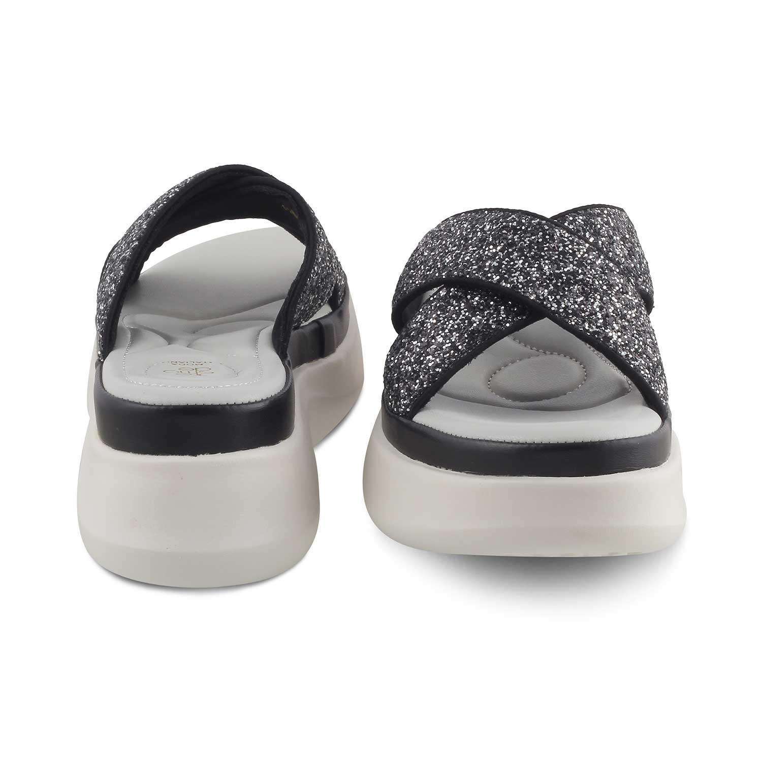 The Tonned Black Women's Dress Wedge Sandals Tresmode - Tresmode