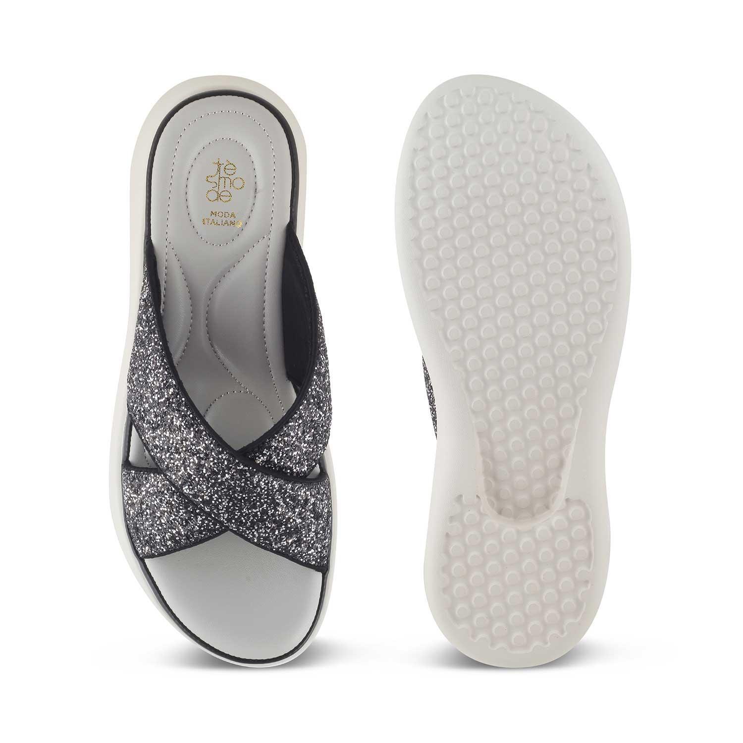 The Tonned Black Women's Dress Wedge Sandals Tresmode - Tresmode