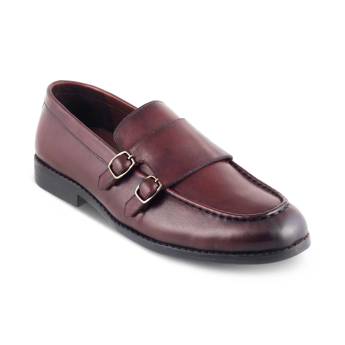 The Bon Brown Men's Double Monk Shoes Tresmode - Tresmode