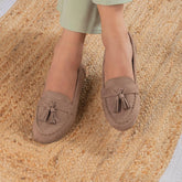 The Bonum Beige Women's Dress Tassel Loafers Tresmode - Tresmode