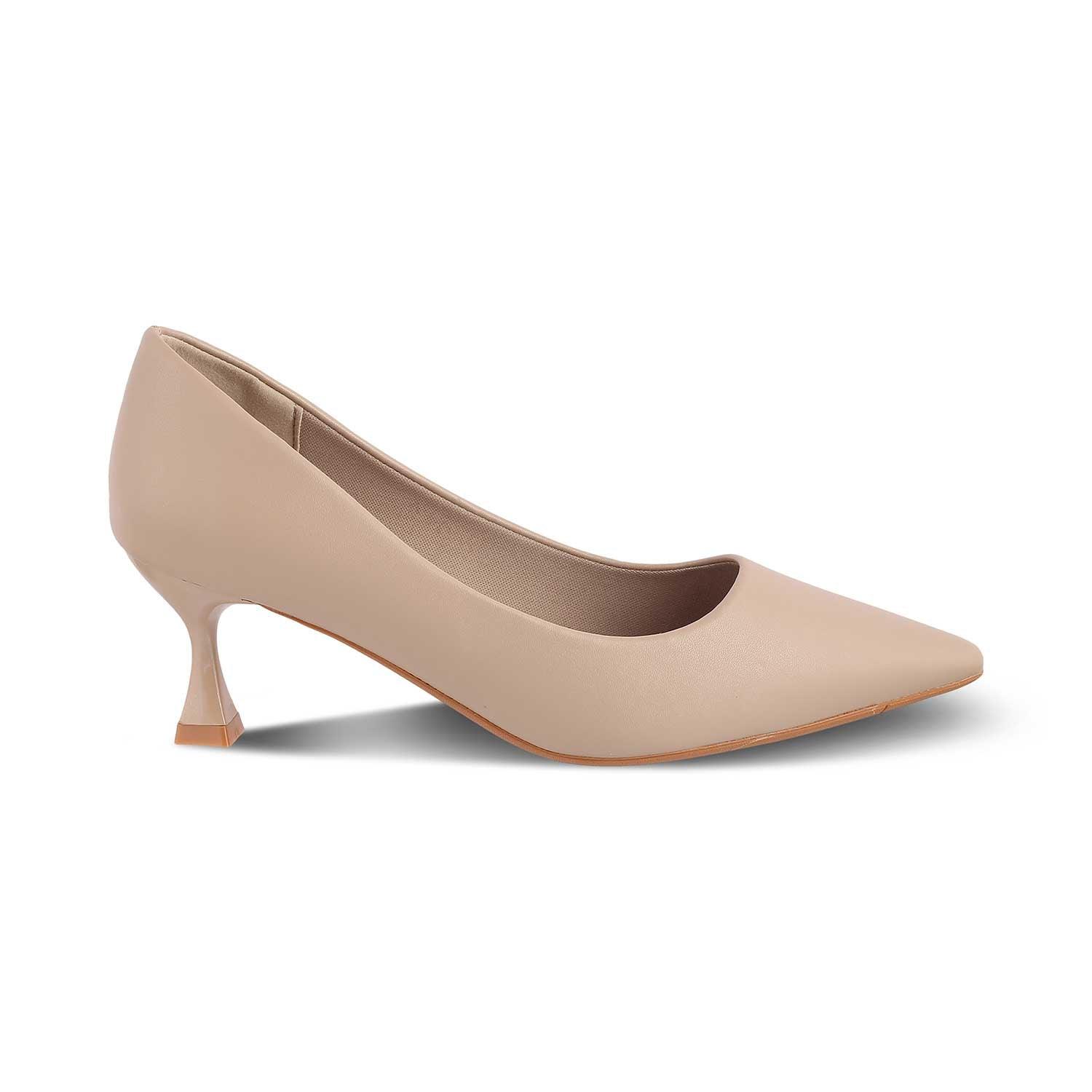 beige dress pumps Women's Magic Moments Pointed Toe Beige High Heel Pumps | Size: 8 main image 0