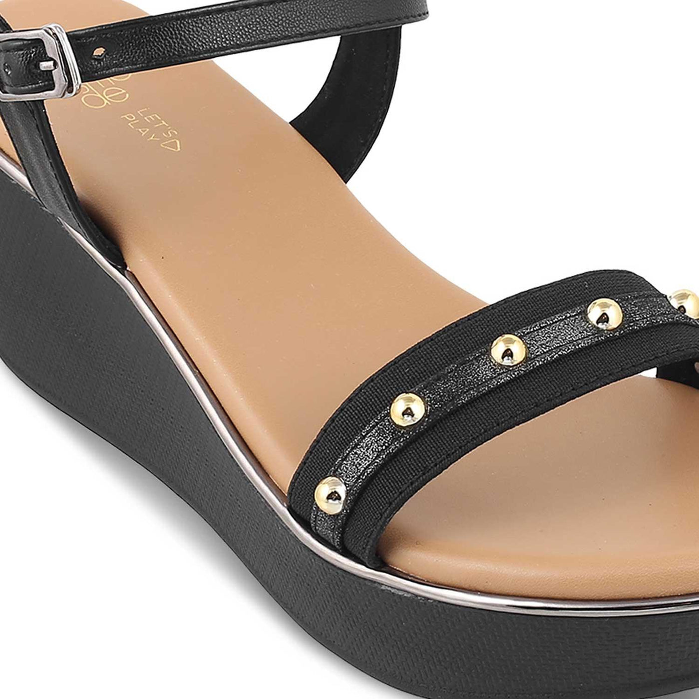 The Sardini Black Women's Dress Kitten Heel Sandals Tresmode