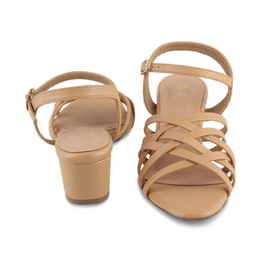 The Crosse Beige Women's Dress Block Heel Sandals Tresmode - Tresmode
