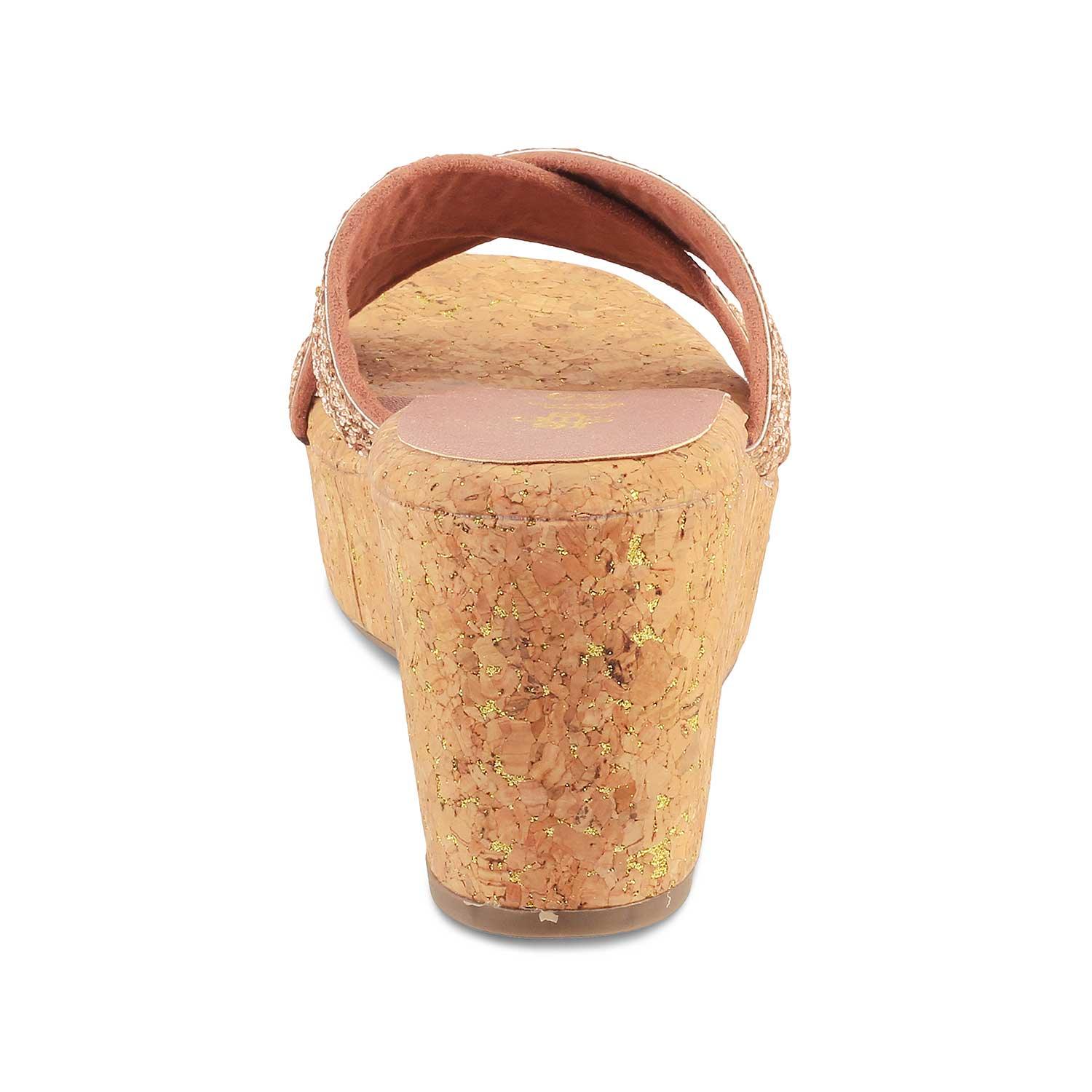 The Floren Champagne Women's Dress Wedge Sandals Tresmode - Tresmode