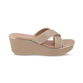 The Gia Champagne Women's Dress Wedge Sandals Tresmode - Tresmode