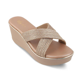 The Gia Champagne Women's Dress Wedge Sandals Tresmode - Tresmode