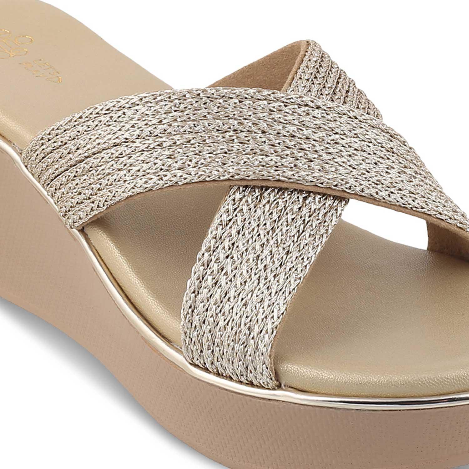 The Gia Gold Women's Dress Wedge Sandals Tresmode - Tresmode