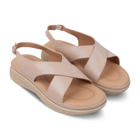 The Havit Beige Women's Casual Wedge Sandals Tresmode - Tresmode