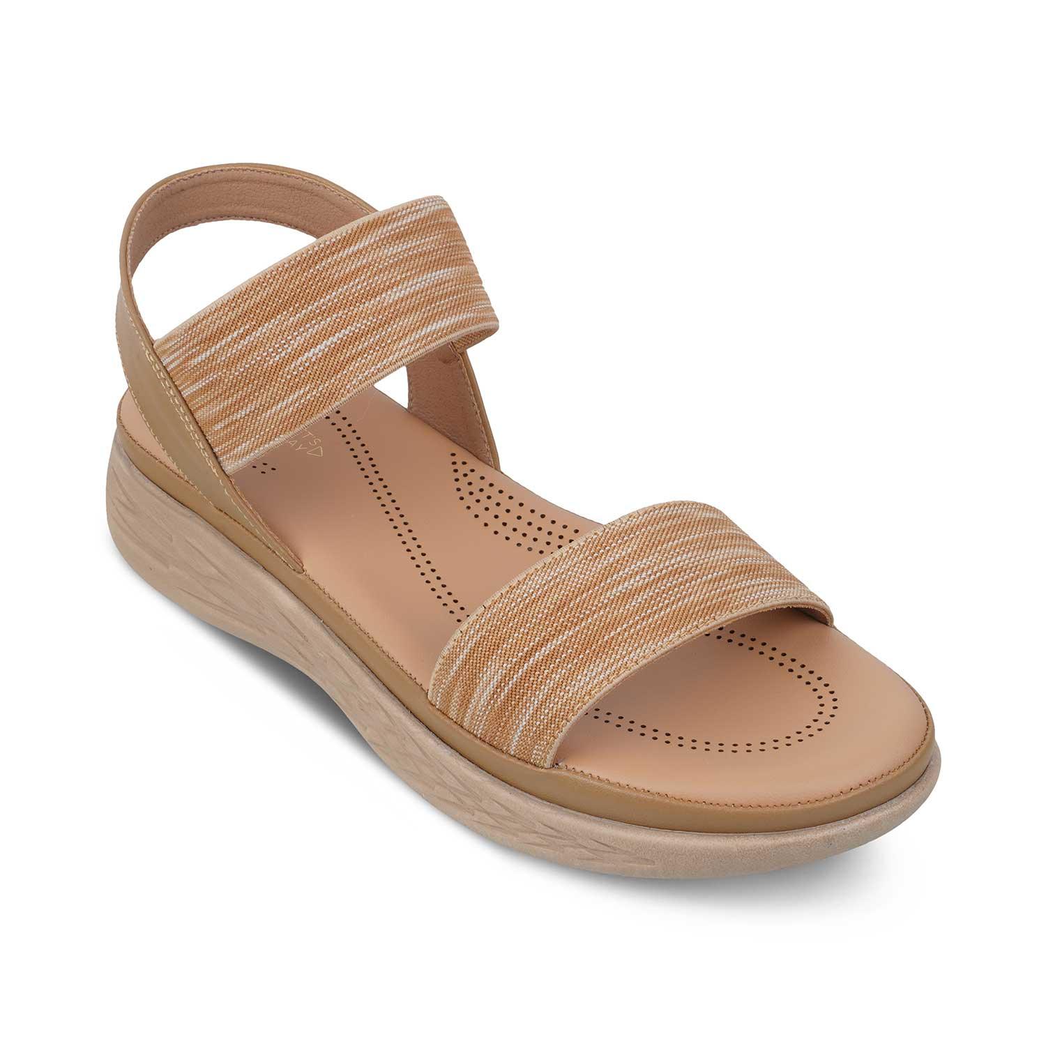The Hint Beige Women's Casual Wedge Sandals Tresmode - Tresmode