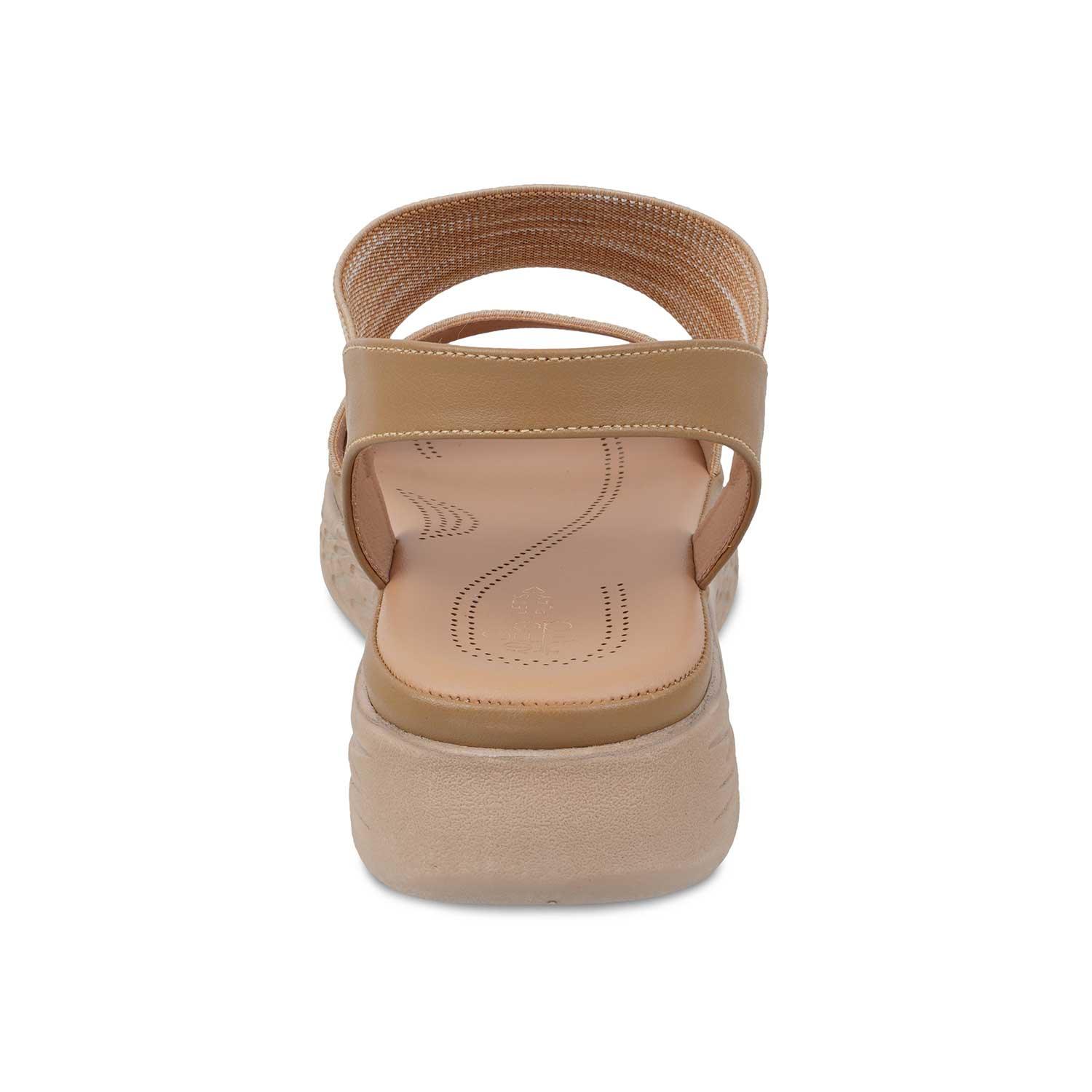 The Hint Beige Women's Casual Wedge Sandals Tresmode - Tresmode