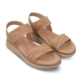 The Hint Beige Women's Casual Wedge Sandals Tresmode - Tresmode