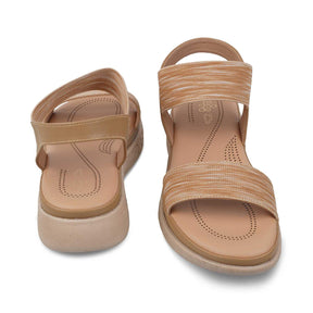 The Hint Beige Women's Casual Wedge Sandals Tresmode - Tresmode