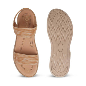 The Hint Beige Women's Casual Wedge Sandals Tresmode - Tresmode