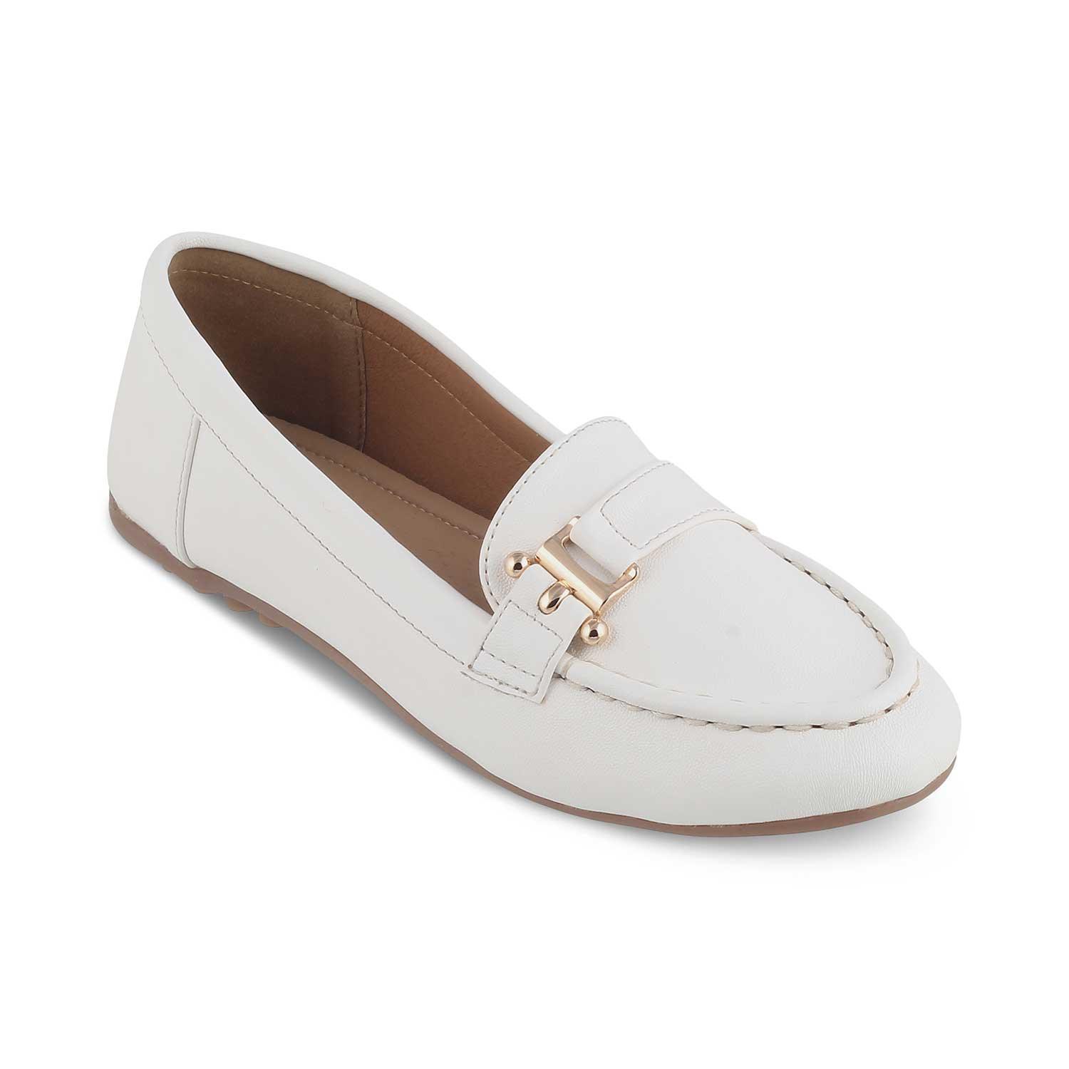 Buy White Women's Loafers The Sativa White Tresmode