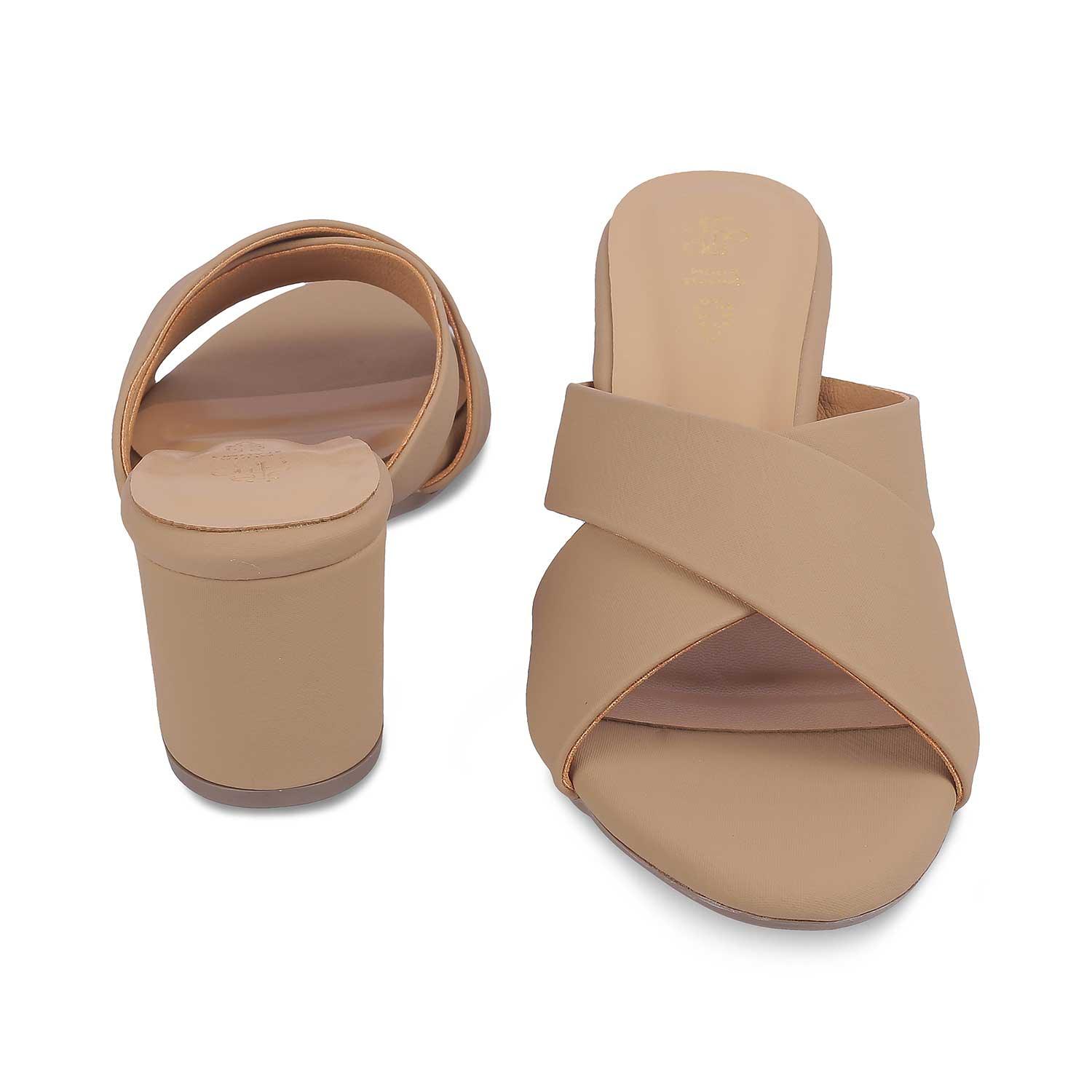 The Lisbon Camel Women's Dress Block Heel Sandals Tresmode - Tresmode