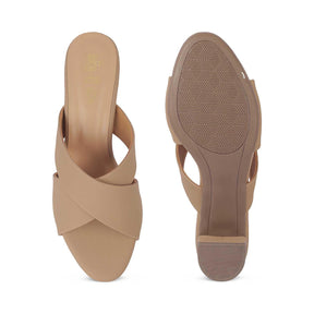 The Lisbon Camel Women's Dress Block Heel Sandals Tresmode - Tresmode