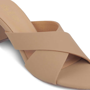 The Lisbon Camel Women's Dress Block Heel Sandals Tresmode - Tresmode