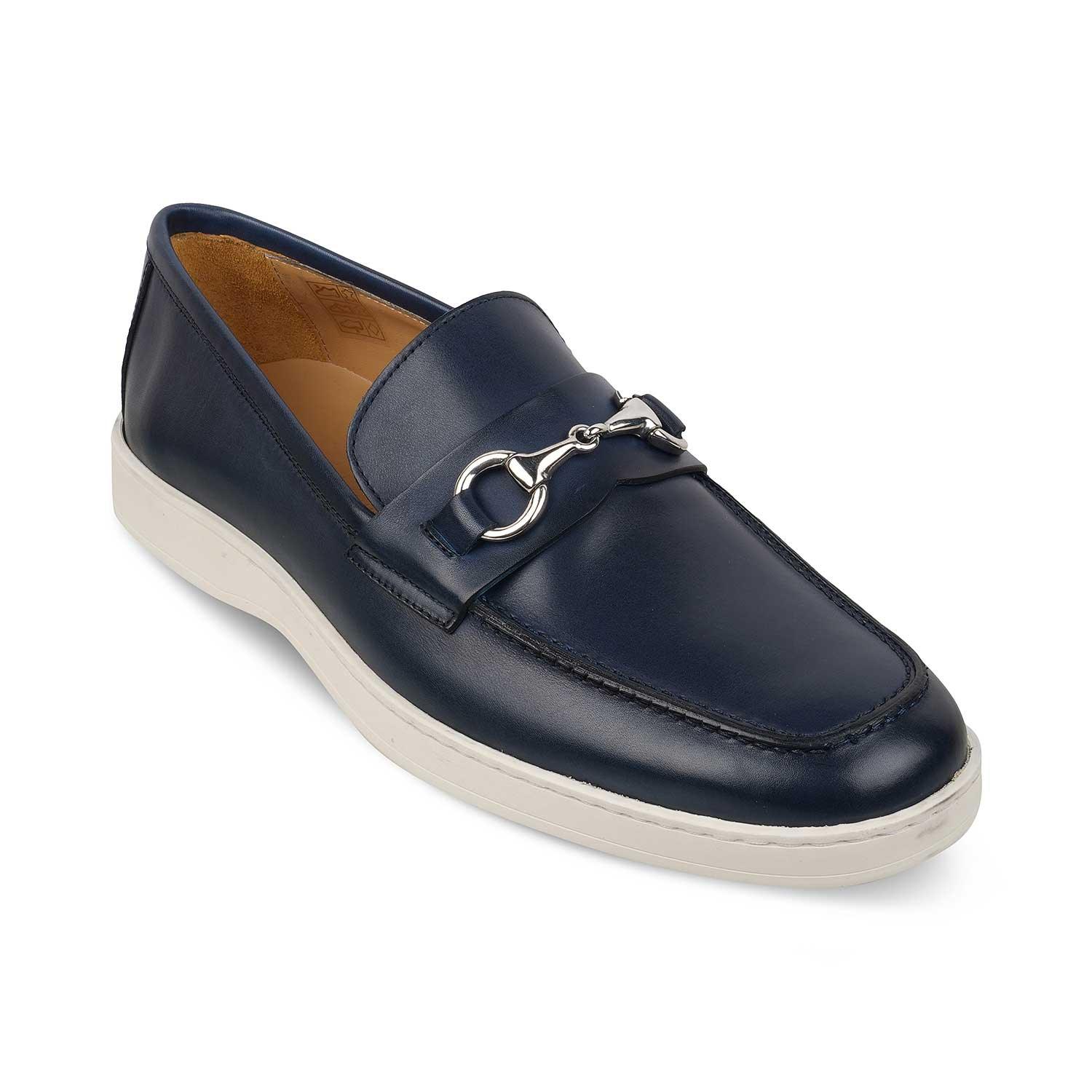 The Mamante Blue Men's Handcrafted Leather Loafers Tresmode - Tresmode