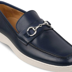 The Mamante Blue Men's Handcrafted Leather Loafers Tresmode - Tresmode