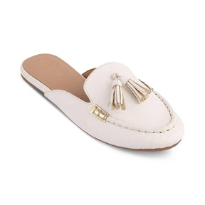 The Mas White Women's Dress Tassel Mules Tresmode - Tresmode