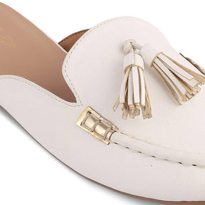 The Mas White Women's Dress Tassel Mules Tresmode - Tresmode