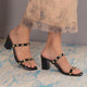 The Mag Black Women's Dress Block Heel Sandals Tresmode