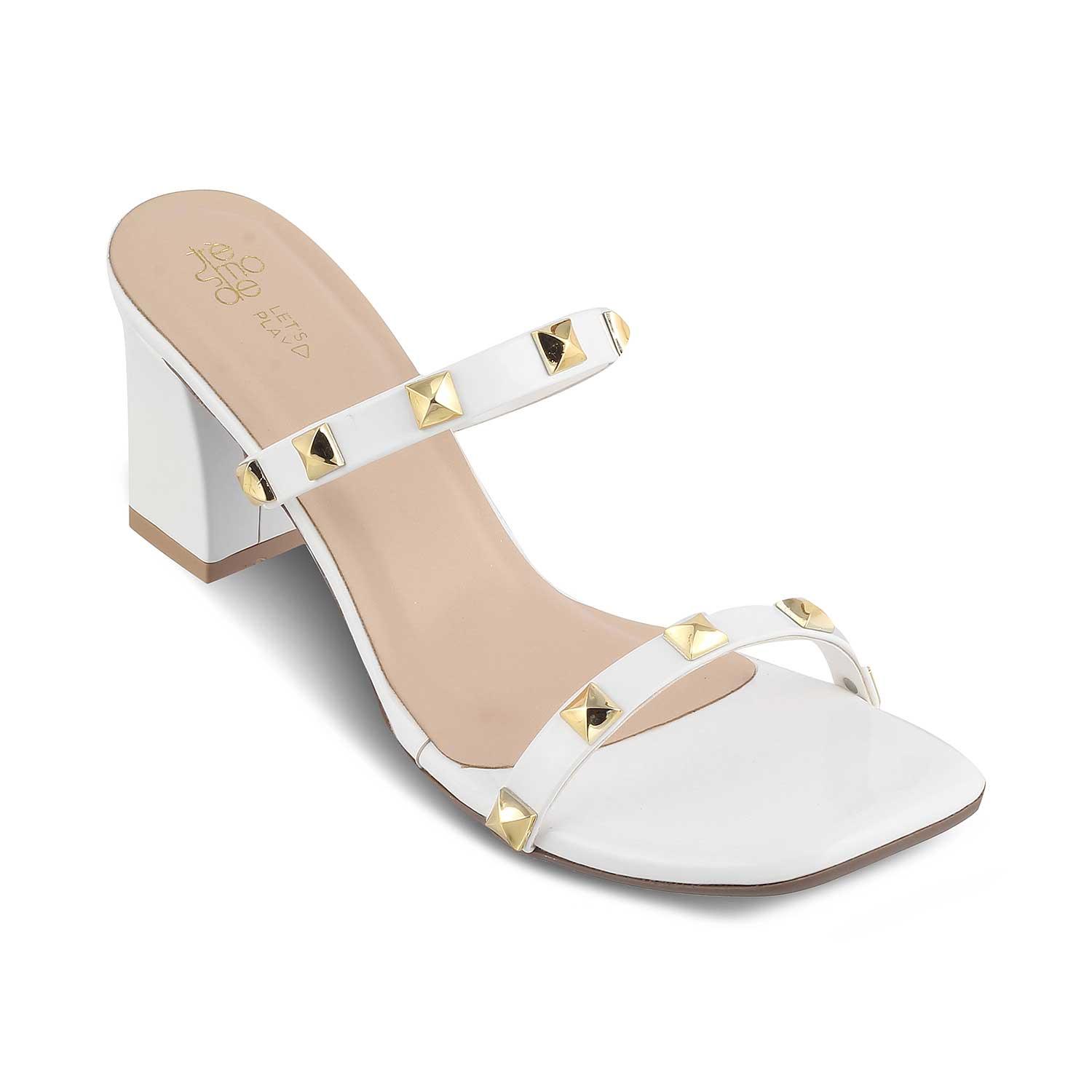 white women's dress sandals The Megan White Women's Dress Block Heel Sandals Tresmode 36