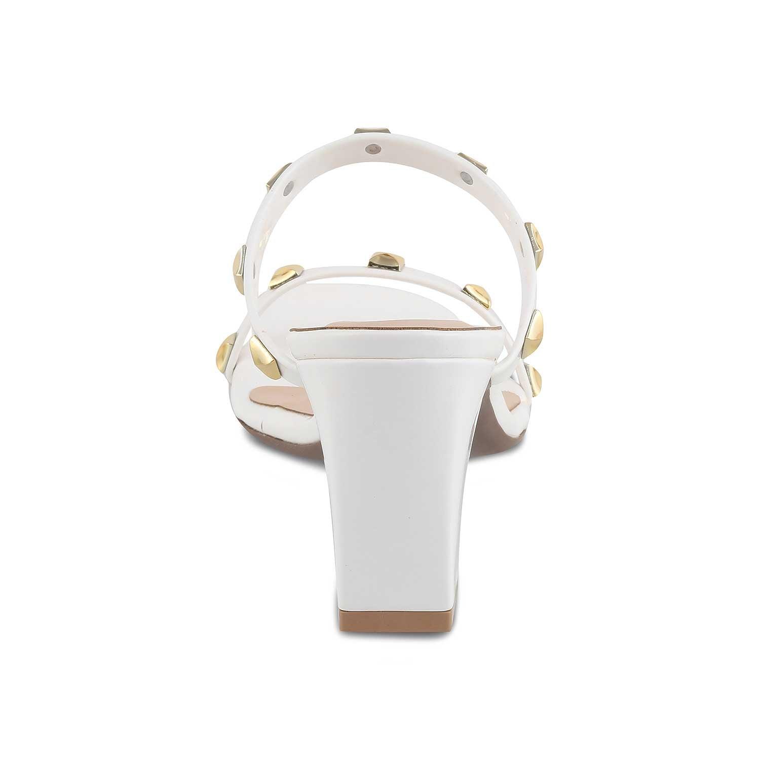 The Mag White Women's Dress Block Heel Sandals Tresmode - Tresmode