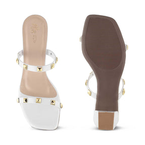 The Mag White Women's Dress Block Heel Sandals Tresmode - Tresmode