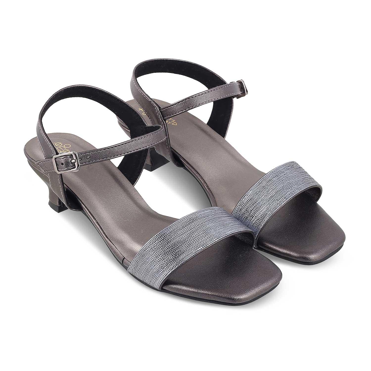 The Monty Pewter Women's Dress Block Heel Sandals Tresmode 39