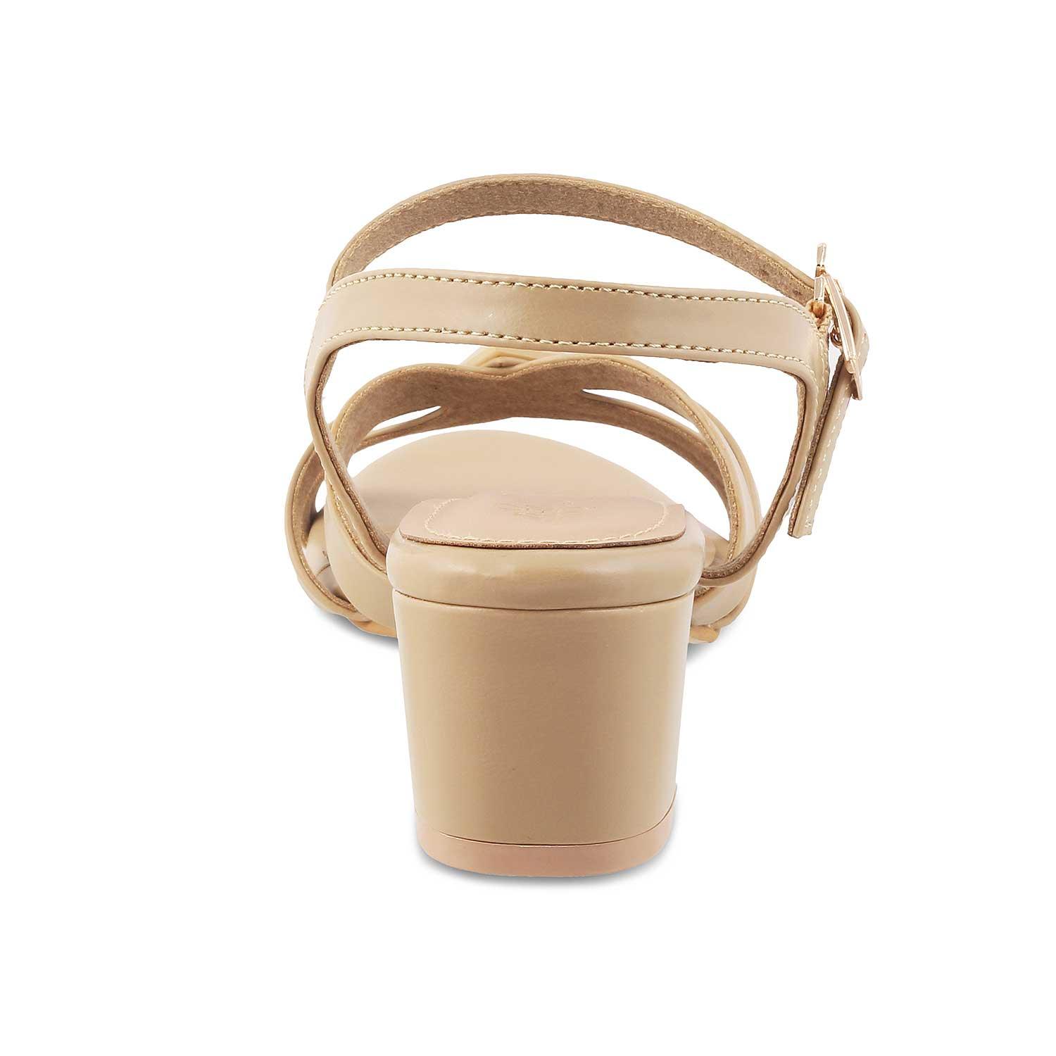 The Parma Beige Women's Dress Block Heel Sandals Tresmode - Tresmode