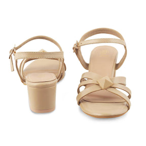 The Parma Beige Women's Dress Block Heel Sandals Tresmode - Tresmode