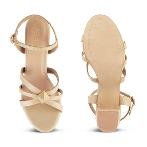 The Parma Beige Women's Dress Block Heel Sandals Tresmode - Tresmode