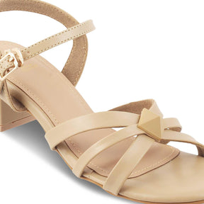 The Parma Beige Women's Dress Block Heel Sandals Tresmode - Tresmode