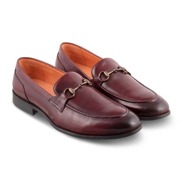 Tresmode Pierre Tan Men's Leather Horse-bit Loafers