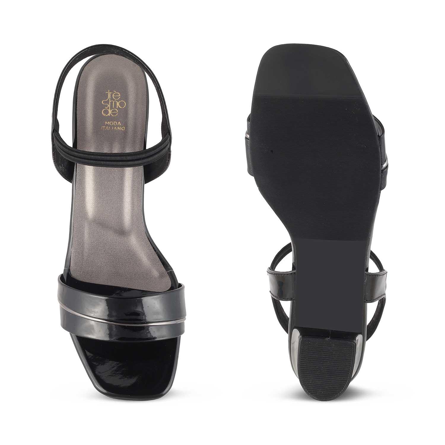 black dress sandals low heel Block Strappy Embellished strap brings a bling touch Black Dress Sandals | Windsor