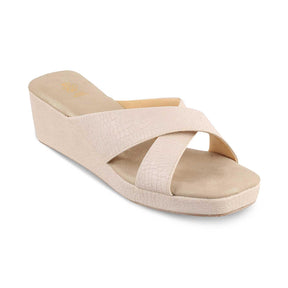 The Rew Beige Women's Dress Wedge Sandals Tresmode - Tresmode
