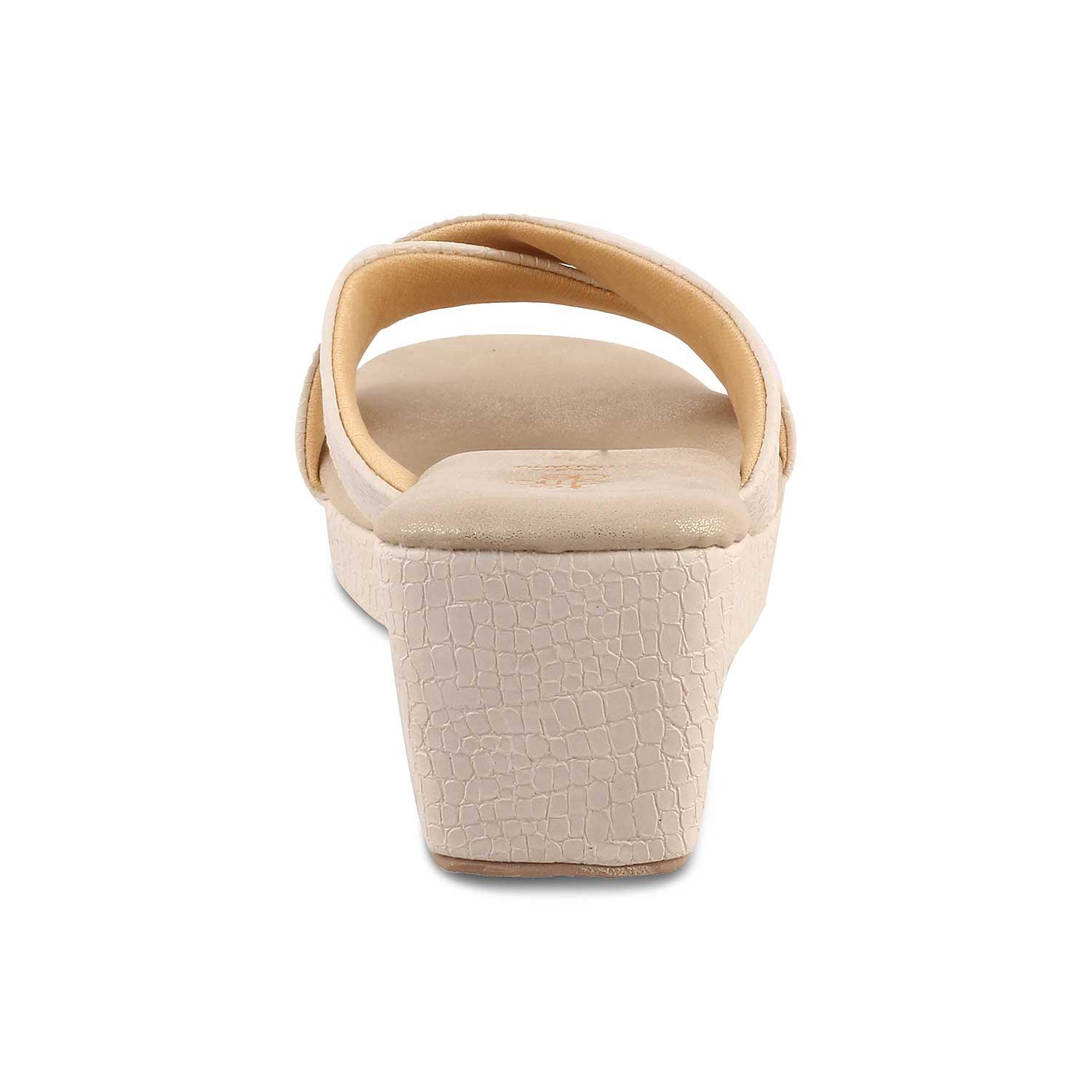 The Rew Beige Women's Dress Wedge Sandals Tresmode - Tresmode