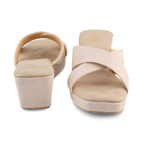 The Rew Beige Women's Dress Wedge Sandals Tresmode - Tresmode