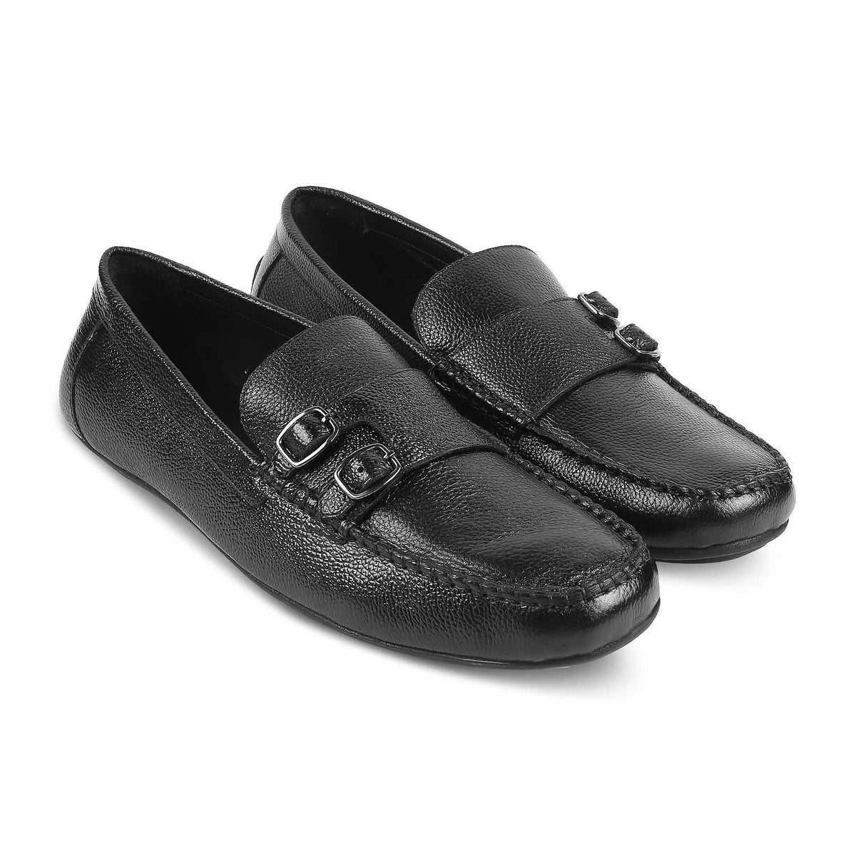 The Bern Black Men's Double Monk Shoes Tresmode