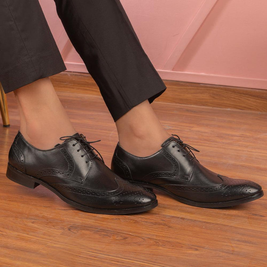Tresmode Sanderb Black Men's Oxford Lace Ups