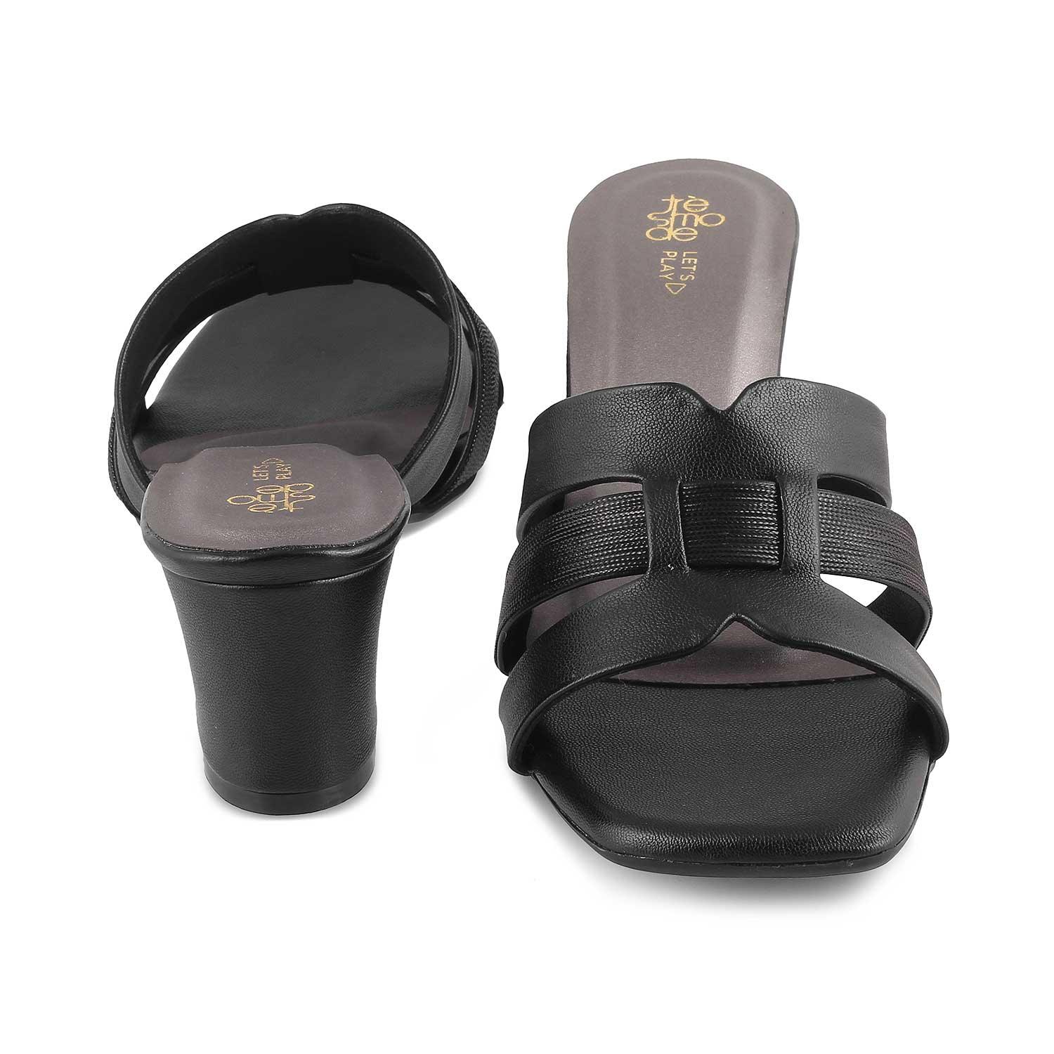 The Silo Black Women's Dress Block Heel Sandals Tresmode - Tresmode