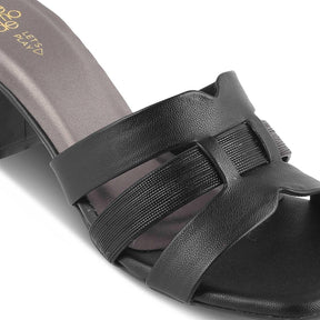 The Silo Black Women's Dress Block Heel Sandals Tresmode - Tresmode