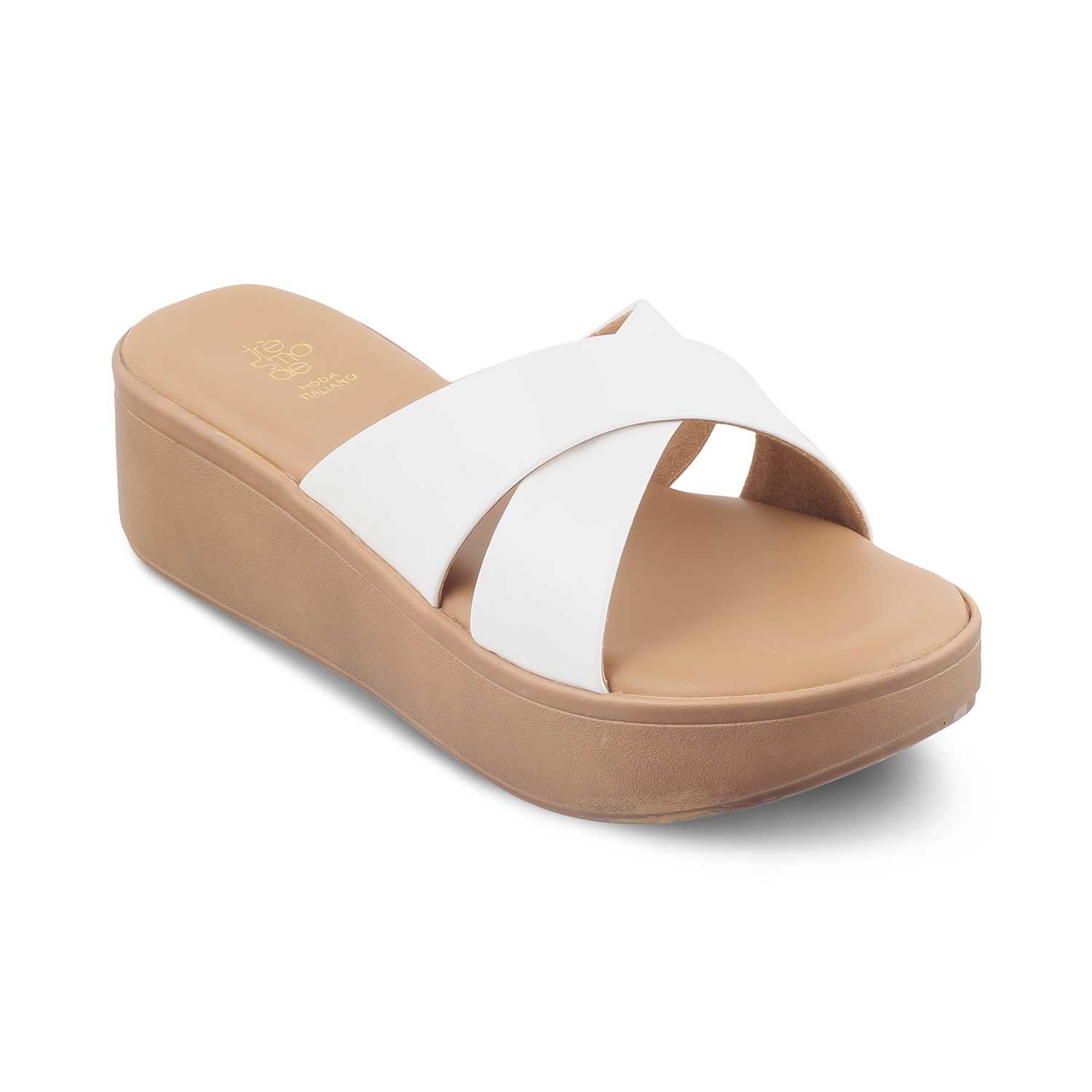 The Simedge White Women's Dress Wedge Sandals Tresmode - Tresmode