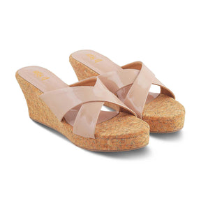 The Simi Beige Women's Dress Wedge Sandals Tresmode - Tresmode