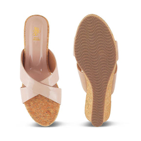 The Simi Beige Women's Dress Wedge Sandals Tresmode - Tresmode