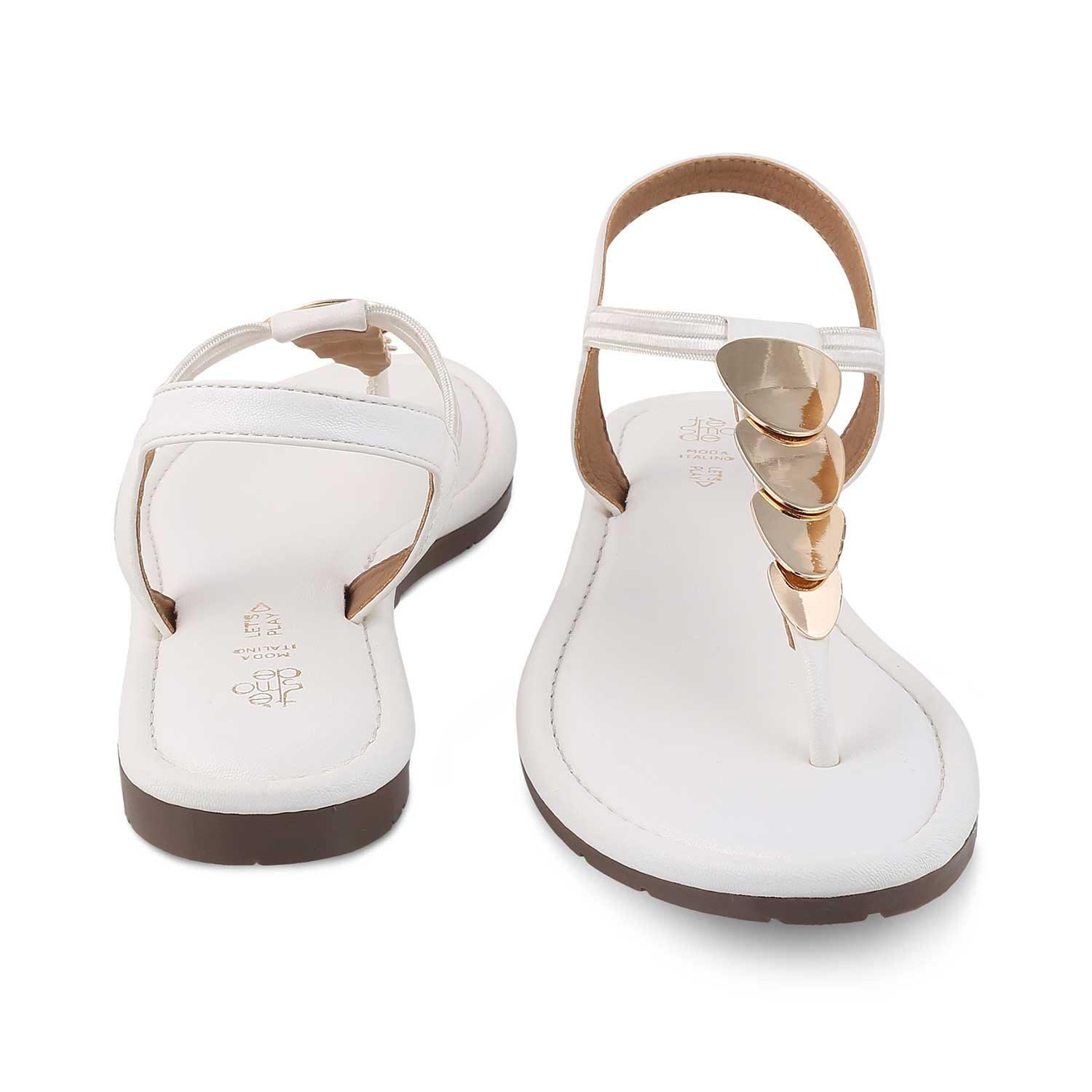 Buy White Women's Flats - The Sine White