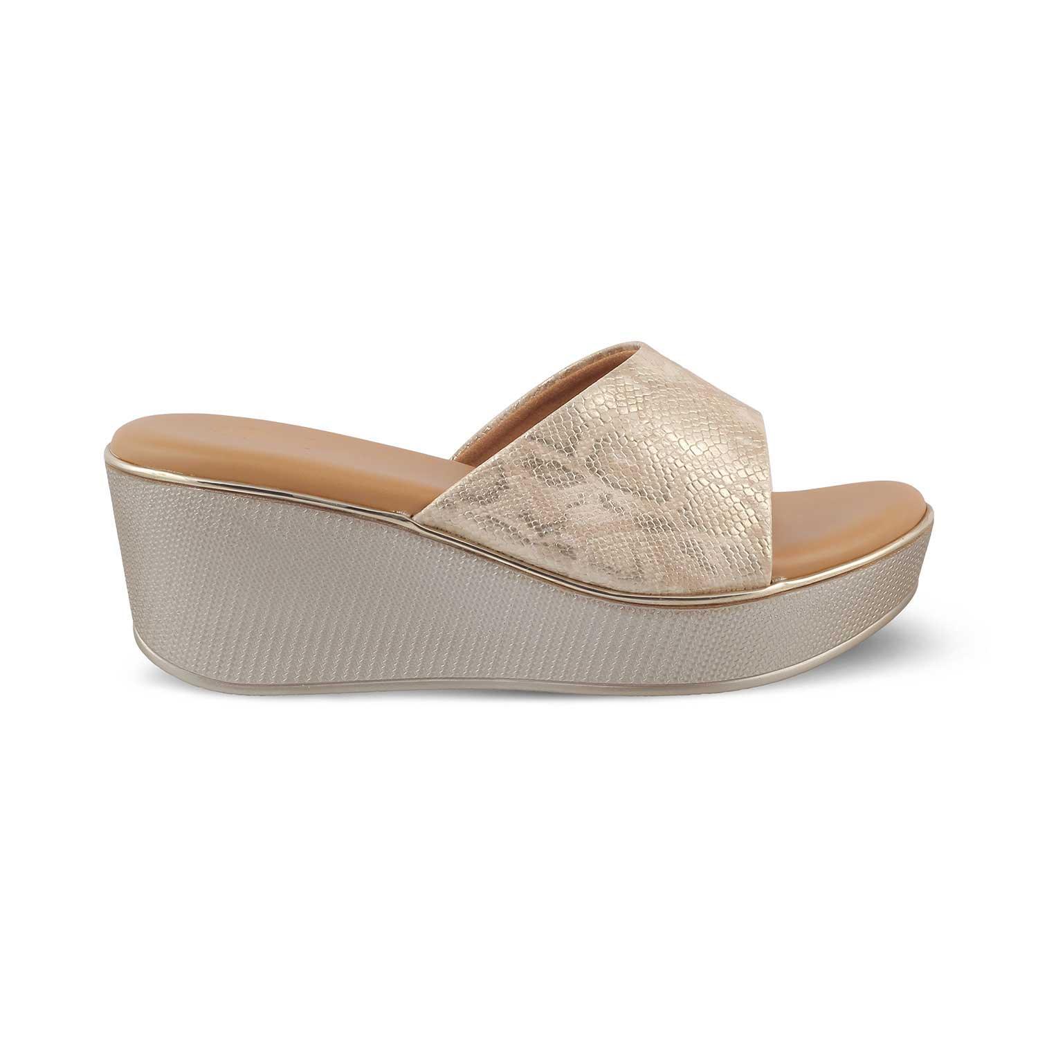 The Samantha Gold Women's Dress Wedge Sandals Tresmode - Tresmode