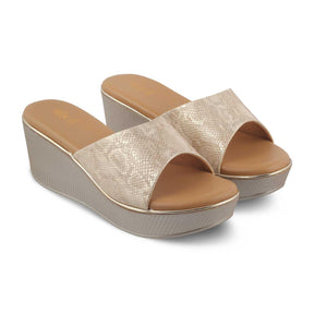 The Samantha Gold Women's Dress Wedge Sandals Tresmode - Tresmode